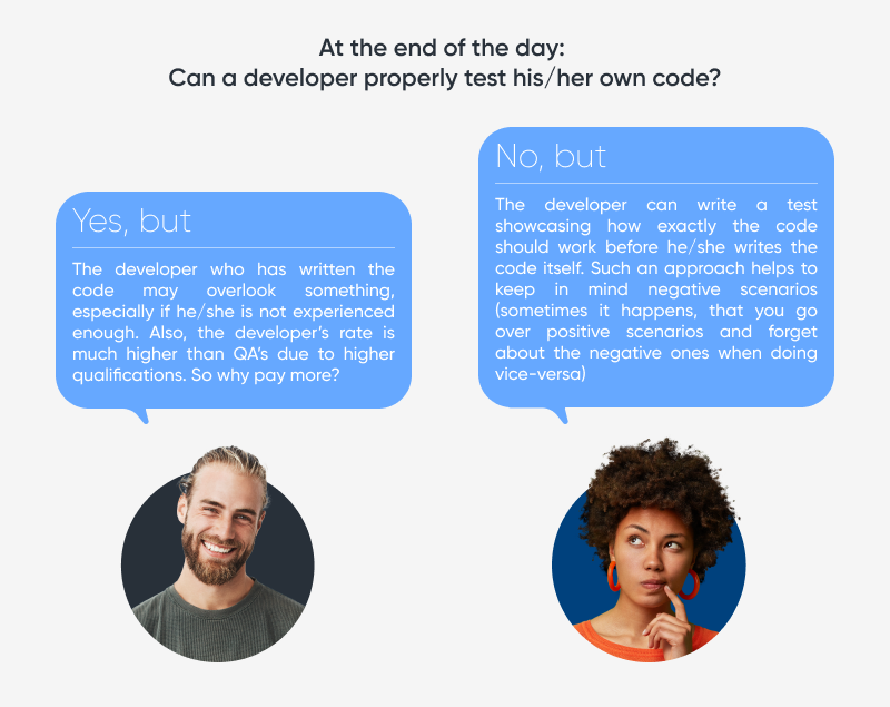 Can a developer test his own code?